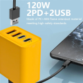 4-Ports 120W Fast Charger USB[C PD Type C EU/US Plug Wall Charger Power Adapter. 