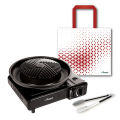 (Preorder) Seagull BBQ Grill Set, Heat Booster 32 cm. with Picnic Gas Stove, Free Food Tongs and Cloth Bag. 