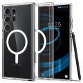 (Preorder)SPIGEN Case for Galaxy S24 Ultra [Ultra Hybrid OneTap Metal Ring Mag Fit] Hybrid magnetic case with PC back and soft TPU frame that prevents yellowing / Samsung Galaxy S24 Ultra Case ဖုန်းကာဗာ. 