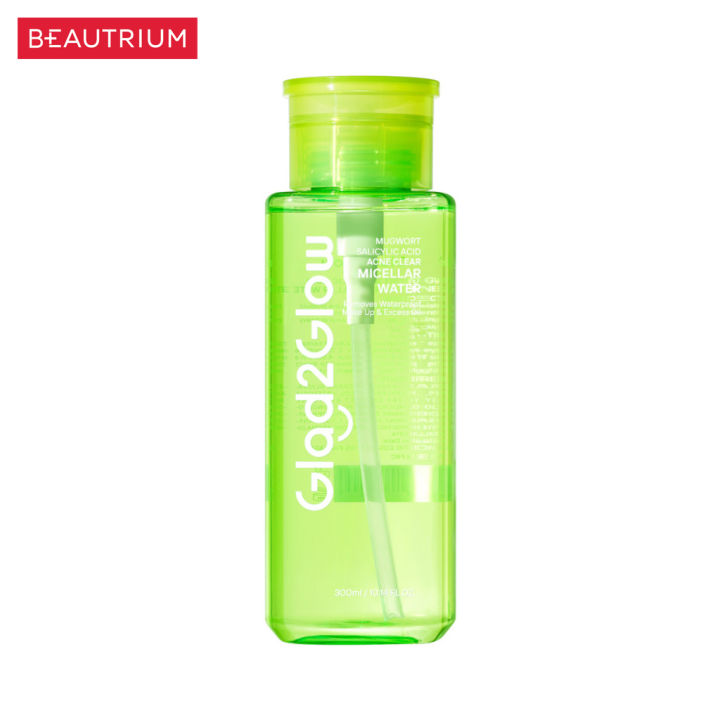 (Preorder)%C2%A0GLAD2GLOW%20Mugwort%20Salicylic%20Acid%20Acne%20Clear%20Micellar%20Water%20is%20a%20facial%20cleanser%20(300ml)%20from%20BEAUTRIUM%20-%20Image%202