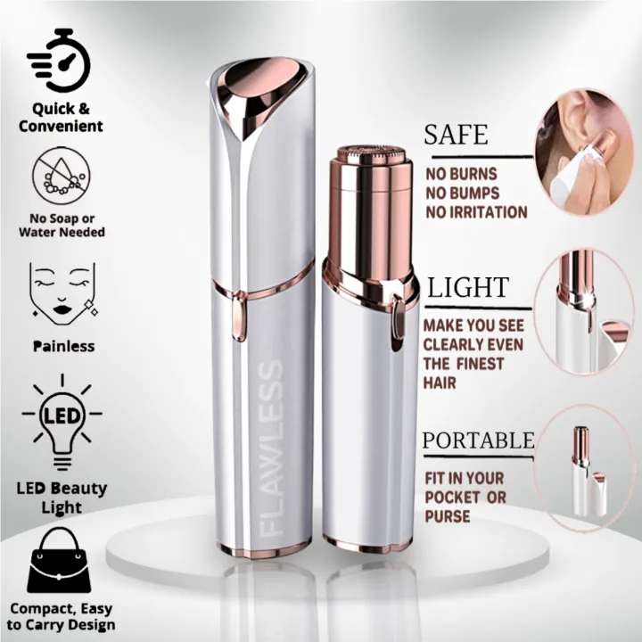 Finishing%20Touch%20Flawless%20Facial%20Hair%20Remover%20for%20Women,%20White/Rose%20Gold%20Electric%20Face%20Razor%20for%20Women%20with%20LED%20Light%20for%20Instant%20and%20Painless%20Hair%20Removal%20-%20Image%202