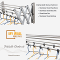 Foldable Wall Mounted Cloth Drying Rack (4 ft). 