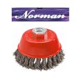 3inch Wire Knotted Cup Brush for Cleaning Metals , rush , connectable with Grinder and Rotary Hammer machine. 