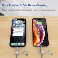 Mobile phpne charging cable 3 in 1 (Mobile Phone Charging cable three-in-one data cable suitable for Apple Android type-c mobile phone fast charge one drag three nylon braided cable charging cable). 