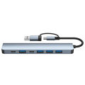 USB3.0+Type-c docking station seven-in-one USB 3.0 hub. 