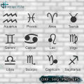 [ Drawing File / Zip ] 12 Vectors of Zodiac Sign Detail Drawing File Cutting File Graphic Drawing File Laser cut file ( CDR, PNG, SVG, DXF format include ). 