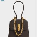 Charles & Keith Geometric Top Handle Chain -Link Bag. 