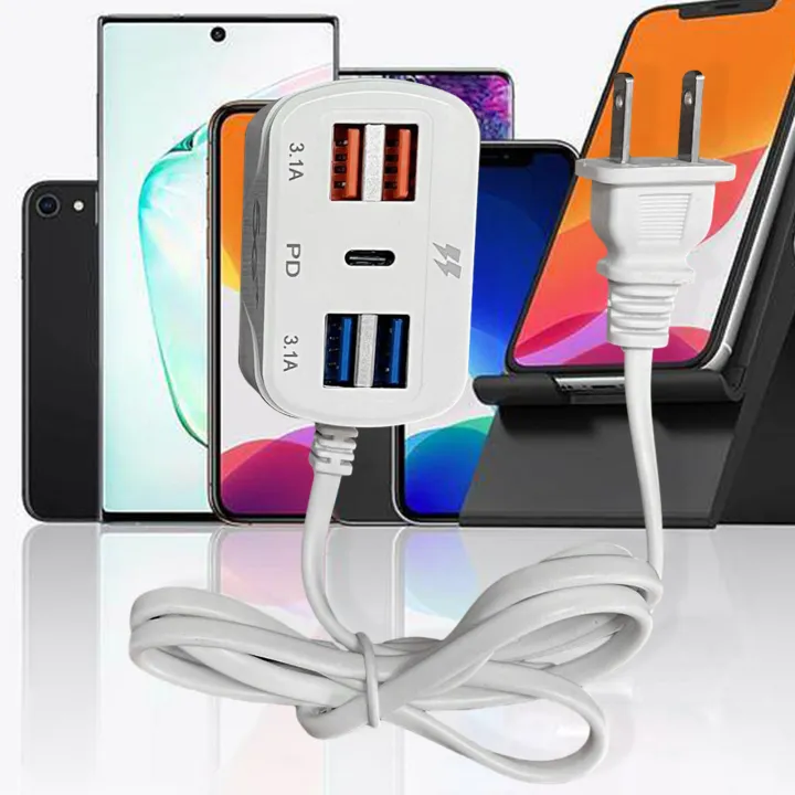 4%20Port%20USB%20+%20PD%20Fast%20Charger%20with%20Power%20Cord%20for%20Universal%20Mobile%20Phone%20-%20Image%205