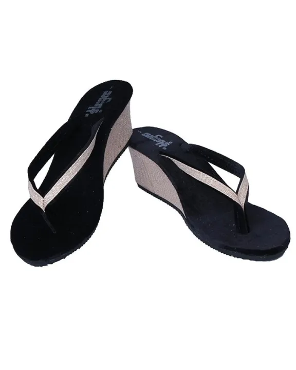 Thin Ya Nant Women's Wear Traditional Flip Flops - Black