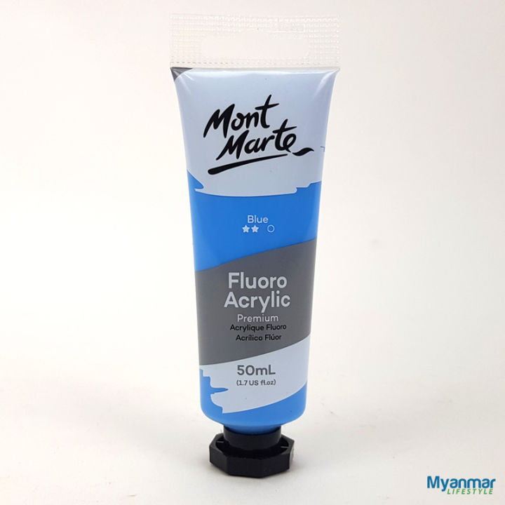 Blue - Fluorescent Acrylic -  50ml - Mont Marte