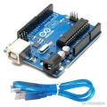 Arduino Uno Microcontroller, Atemga328p, blue + usb cable, electronic. 