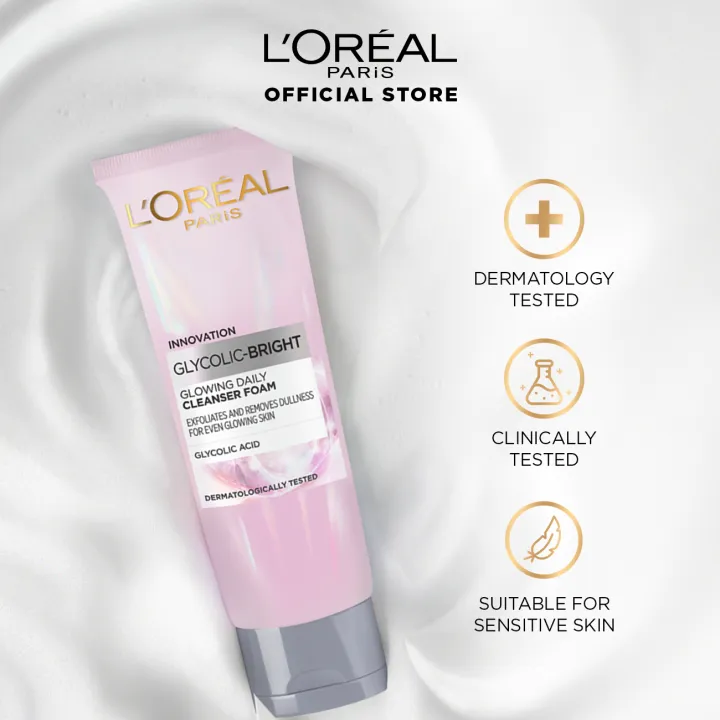 L%E2%80%99Oreal%20Glycolic%20Bright%20Glowing%20Daily%20Cleanser%20Foam%20100ml%20-%20Image%205