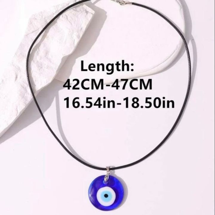 Evil Eyes Necklace with Pendant အဆောင်နတ်မျက်စိဆွဲကြိုး *ကြိုးက အတိုးအလျှော့လုပ်နိုင်ပါသည် *best seller charm *fashionable