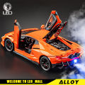 (Preorder) LEO 1:24 Revuelto Supercar Model Car Dice Metal Toy Vehicle Die Cast for Boys Children Simulation Sound Light Effect Gift Hobby Collection ကလေးကစားစရာအရုပ်. 