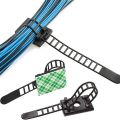 2 pieces Cable Clips Adjustable Cable Tie Wiring Fixing Seat Adhesive Fixing Buckle Wire Finishing Easy Storage-black. 