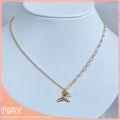 [Nay Jeweller] Golden Fish Tail with Pearl Dainty 925 Sterling Silver with Gold Plated Necklace. 