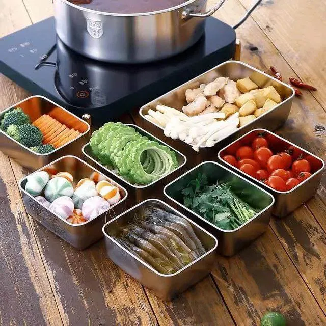 Clover%201pcs%20Food%20Container%20Stainless%20Steel%20Side%20Dish%20with%20Lid%20Stable%20Placement%20Curved%20Edge%20Design%20-%20Image%204