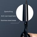 DELI Stainless Steel Black Blade Scissors Home Multi-function Office Anti Rust Scissors Stationery Handmade Craft Paper Fabric Cutting Tools. 