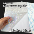 Cold Laminating Self Adhesive Film | A4 Broken Glass | 10 Sheet | Photo Protect Waterproof Plastic Film | Photo Top Sticker Sheet Transparent Surface. 
