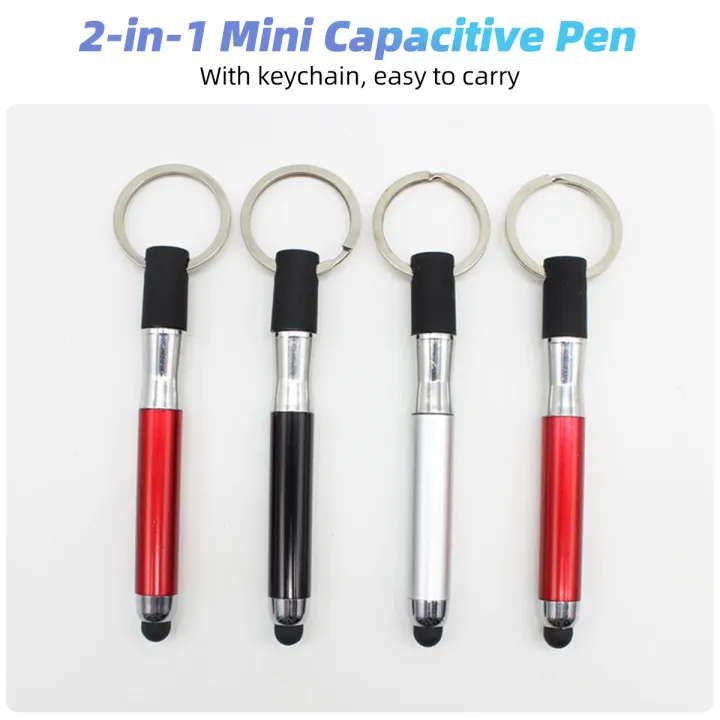 (Preorder)FONKEN%203%20In%201%20Touch%20Screen%20Pen%20Black%20Ballpoint%20Pen%20Stylus%20Keychain%20Capacitive%20Plastic%20Chain%20Ring%20Small%20Drawing%20-%20Image%203