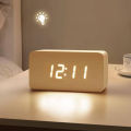 (Gift) Smart Voice-Activated for Wooden LED Digital Alarm Clock. 
