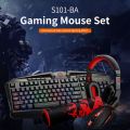 Redragon S101-BA 4 in 1 Wired Gaming Mouse, Keyboard, Headset and Mousepad Combo (Black). 