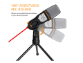 Wireless karaoke Bluetooth microphone portable adjustable microphone holder 3.5MM microphone plug and play. 