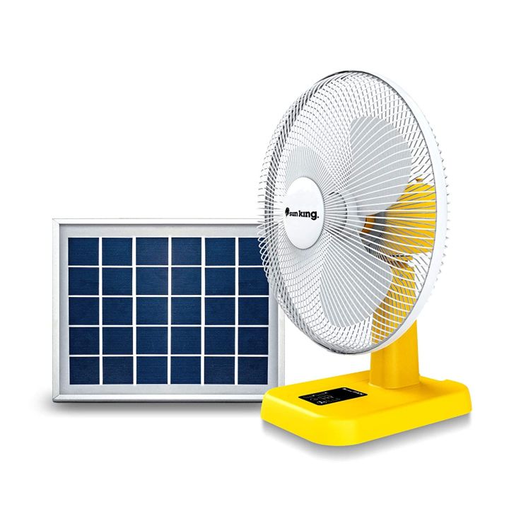 Sun King Solar Powered and Portable 16" Table Fan With Solar Panel