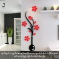 နံရံကပ် အလှဆင် 3D Stickers Vase Creative Design Acrylic Wall Stickers For your home. 