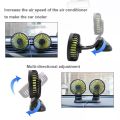 USB Vehicle Fan Dual Head Powerful 3-Speed Dashboard Fan. 