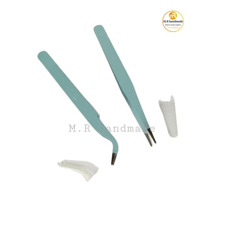 2pcs Tweezers(Bend and Straight)ဘက်စုံသုံး ဇာဂနာကောက်နှင့်ဖြောင့်တစုံ