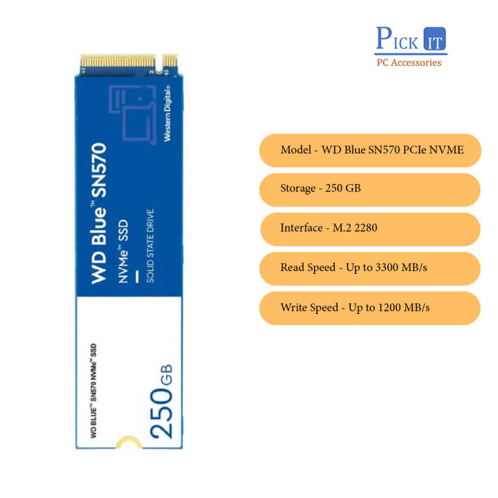 WD Blue SN570 M.2 NVMe SSD (Read Speed Up to 3300 MB/s)