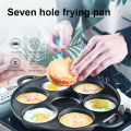 (Preorder) 【winnereco】7-cup Cast Iron Egg Pan, Non-stick Pancake Pan with Brush, Omelette Pan for Gas and Induction Cooktops. 