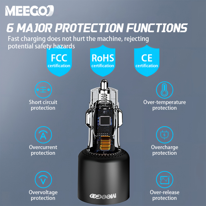 (Preorder)MeeGoo%203-port%20car%20charger%20165W%20Quick%20Charge,%20decorative%20lights%20For%20Xiaomi%20Samsung%20Oppo%20-%20Image%206