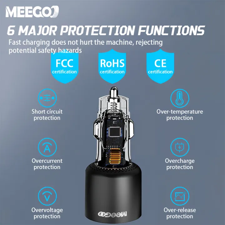 (Preorder)MeeGoo%203-port%20car%20charger%20165W%20Quick%20Charge,%20decorative%20lights%20For%20Xiaomi%20Samsung%20Oppo%20-%20Image%206