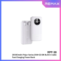 Remax - RPP-38 Pinjur Series 20000mAh PD+QC Built in Cable Fast Charging Power Bank ( PD 20W + QC 22.5W ). 