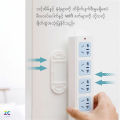 Power Strip Holder Desk Organiser wall-mounted Strong Seamless Home Free Punching Socket Hanging Wall Home Storage Supplies နံရံကပ် ချိတ်တွဲ. 