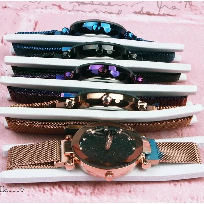 Dior%20women's%20steel%20belt%20quartz%20watch%20starry%20round%20dial%20lazy%20magnetic%20watch%20strap%20(Black)%20-%20Image%204