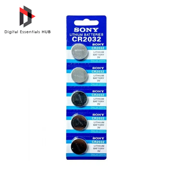 Sony CR2032 3V Lithium Battery, 5 Pack