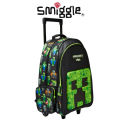 [Smiggle] Singapore Preorder Minecraft Trolley Backpack With Light Up Wheels Black. 