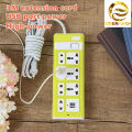 7 outlets 2500 W power strip, extension socket, three-eye plug, extension cable plug, usb power plug, USB charging plug, power strip. 