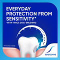 Sensodyne Fresh Mint  Triple cleaning action Daily  Sensitivity Protection for strong teeth and healthy gums. 