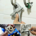 Clover Big opening Bathroom Wrench, Light weight Aluminum Alloy Repair Tools for Bathroom, Washbasin, Tube Nut Disassembly( Silver ). 