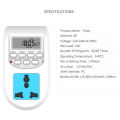Multi-purpose socket controller timing switch socket digital timer plug. 