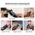 Kemei All in One Men Beard Rechargeable Hair Trimmer Electric Hair Clipper Body Nose Ear Eyebrow Trimmer 5 in 1 Hair Cutting Machine Set with LED Display (KM-7933). 