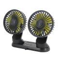 USB Vehicle Fan Dual Head Powerful 3-Speed Dashboard Fan. 