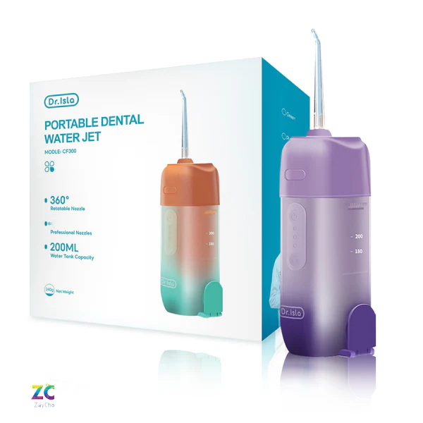 Water Dental flosser for Teeth Cleaning, Portable Rechargeable 3 Modes 4 Tips IPX7 Waterproof Water Teeth Cleaner Pick for Home Travel