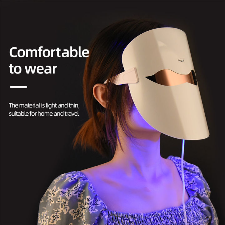 CkeyiN LED Facial Mask USB Plug-in 3 LED Photon Skin Rejuvenation 32 LED lights mask Anti Acne Therapy Whitening Beauty Skin Tool MR593