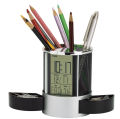 Alarm Clock Pen Pencil Holder Desk Organizer. 
