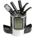 Alarm Clock Pen Pencil Holder Desk Organizer. 